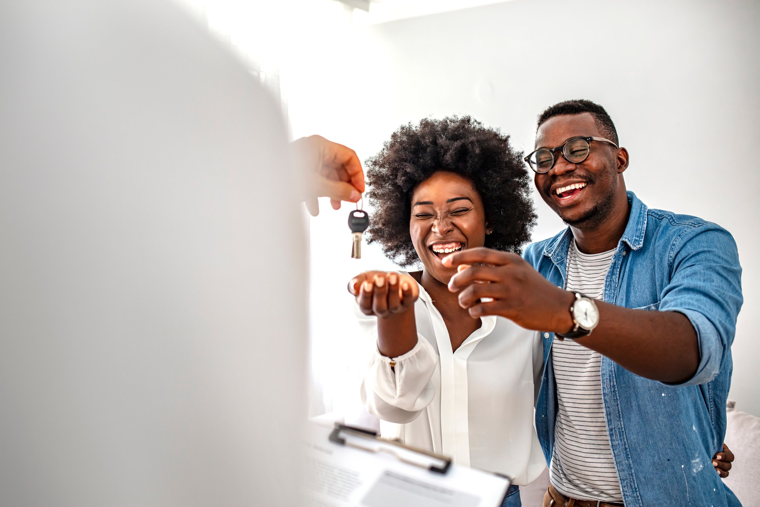 African-American  family buy new house